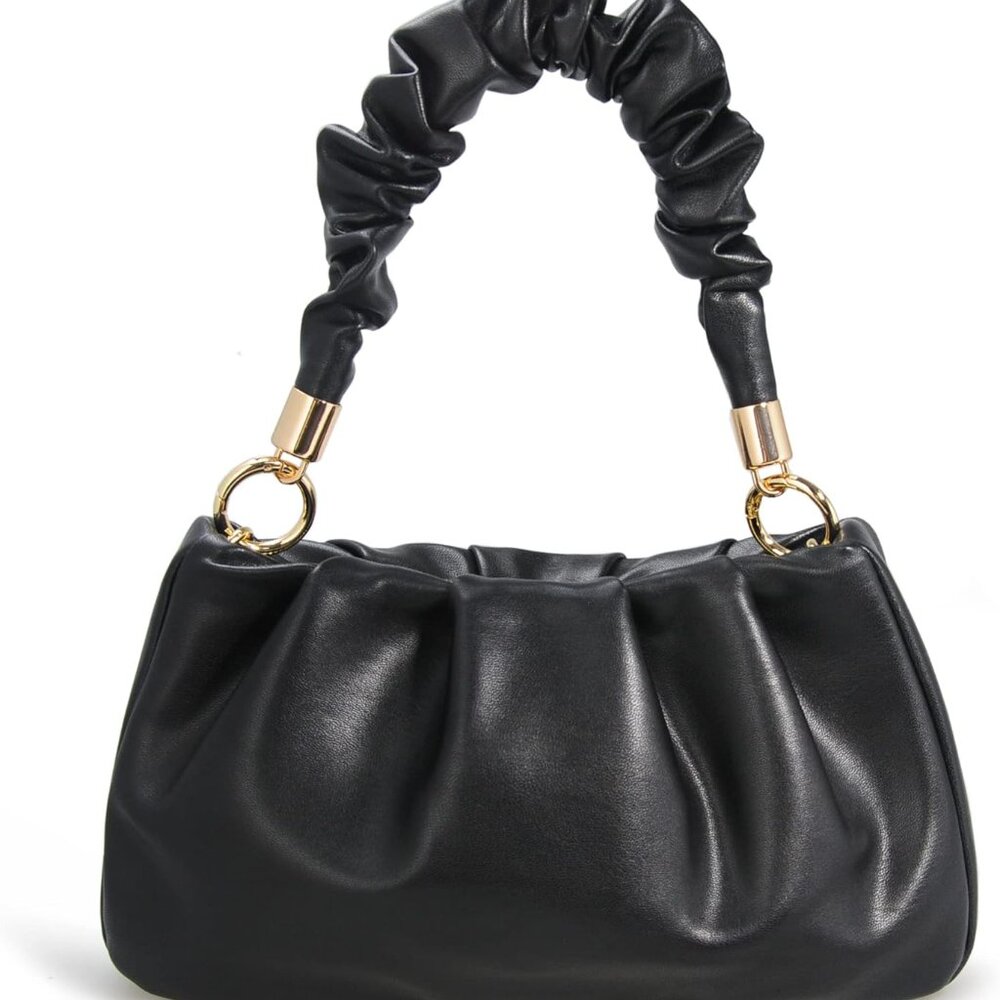 Cloud Pouch Bag Women Shoulder Handbag Soft Vegan Leather Vintage Hobo Chain Cro